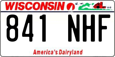 WI license plate 841NHF