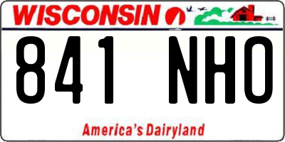 WI license plate 841NHO