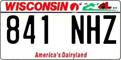 WI license plate 841NHZ