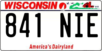 WI license plate 841NIE
