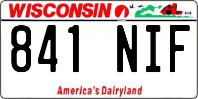 WI license plate 841NIF