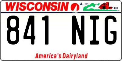 WI license plate 841NIG