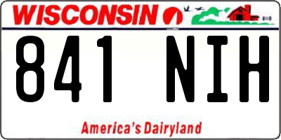 WI license plate 841NIH