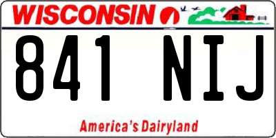 WI license plate 841NIJ