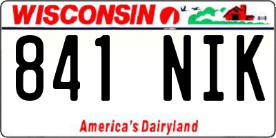 WI license plate 841NIK