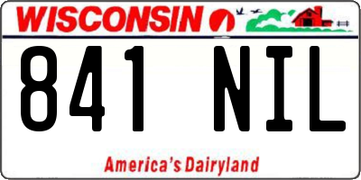 WI license plate 841NIL