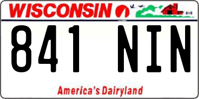 WI license plate 841NIN