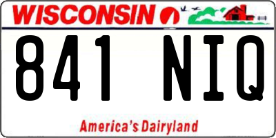 WI license plate 841NIQ