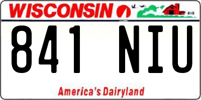 WI license plate 841NIU