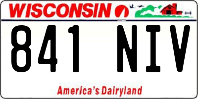 WI license plate 841NIV