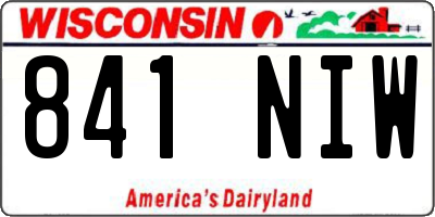 WI license plate 841NIW
