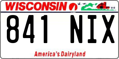 WI license plate 841NIX