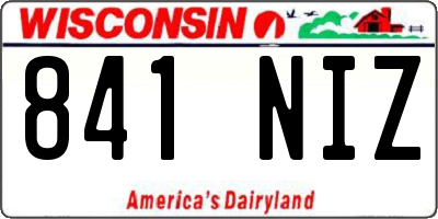 WI license plate 841NIZ