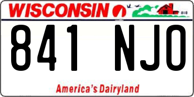 WI license plate 841NJO