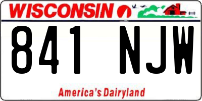 WI license plate 841NJW