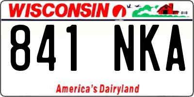 WI license plate 841NKA
