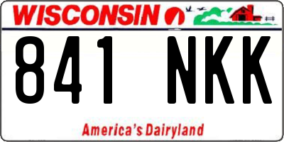 WI license plate 841NKK