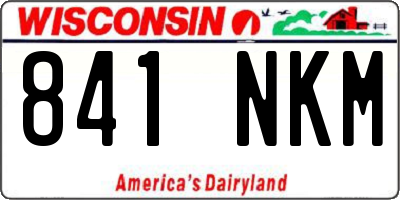 WI license plate 841NKM