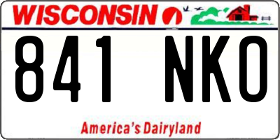 WI license plate 841NKO