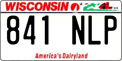WI license plate 841NLP