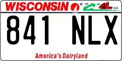 WI license plate 841NLX