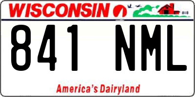 WI license plate 841NML