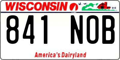 WI license plate 841NOB