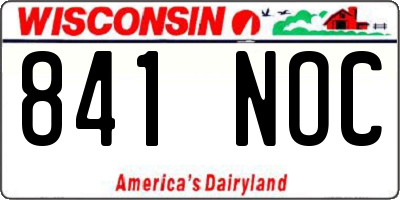 WI license plate 841NOC