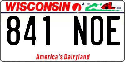 WI license plate 841NOE