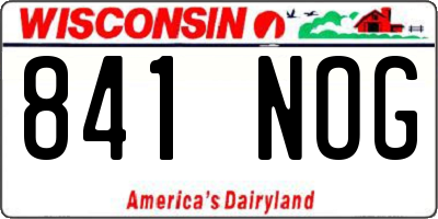 WI license plate 841NOG