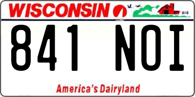 WI license plate 841NOI