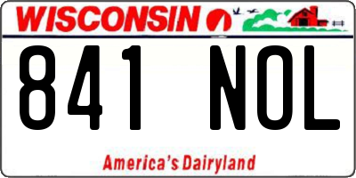WI license plate 841NOL