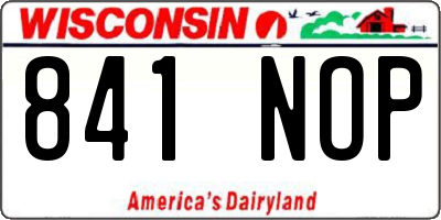 WI license plate 841NOP