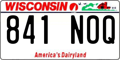 WI license plate 841NOQ