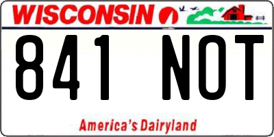 WI license plate 841NOT