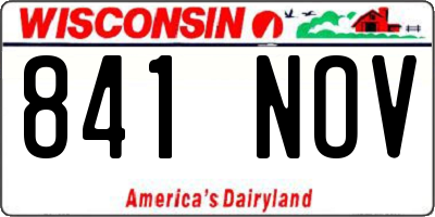 WI license plate 841NOV