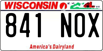 WI license plate 841NOX