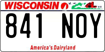 WI license plate 841NOY