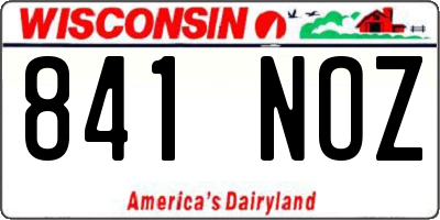 WI license plate 841NOZ