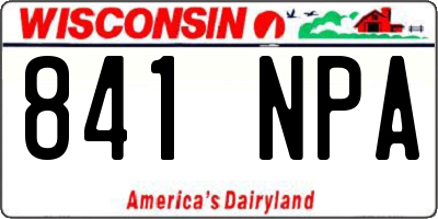 WI license plate 841NPA