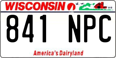 WI license plate 841NPC
