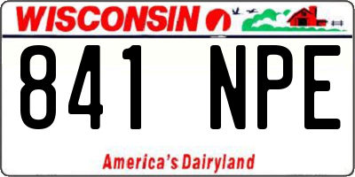 WI license plate 841NPE