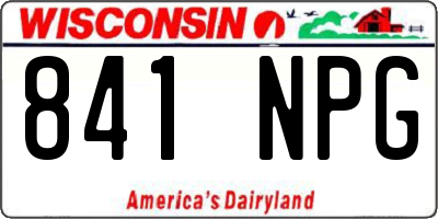 WI license plate 841NPG