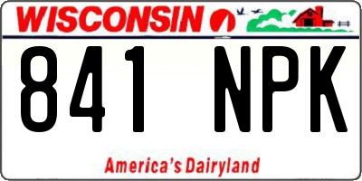 WI license plate 841NPK
