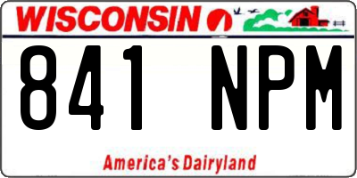 WI license plate 841NPM
