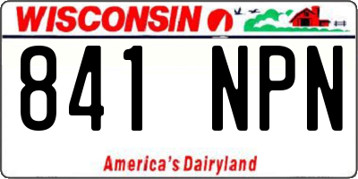 WI license plate 841NPN