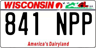 WI license plate 841NPP