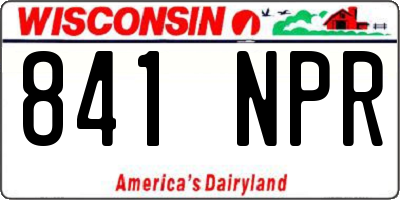 WI license plate 841NPR