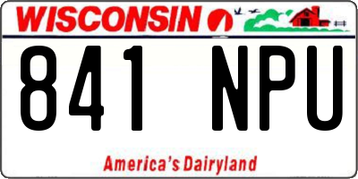 WI license plate 841NPU
