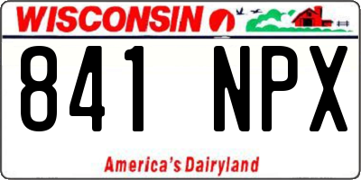 WI license plate 841NPX
